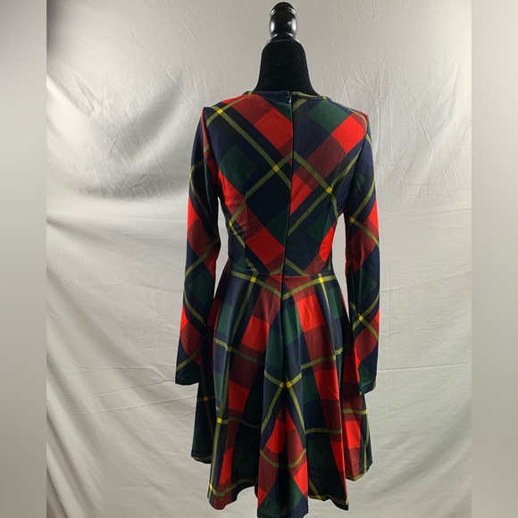 Plaid A-line Flared Mini Dress - Picture 7 of 9